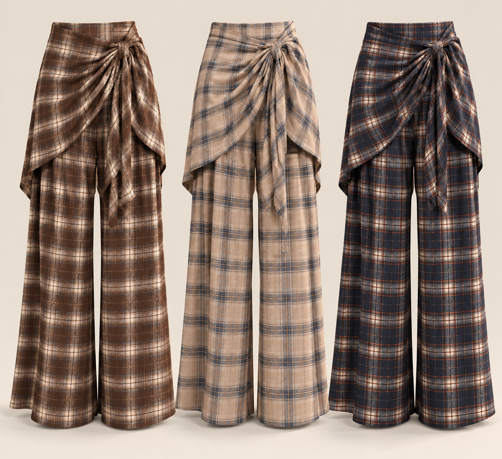 Pantalón Cuadros con Faldón