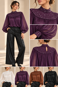Blusa Gasa Satin con Brillos