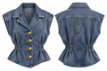 Blusa Denim Resorte Cintura
