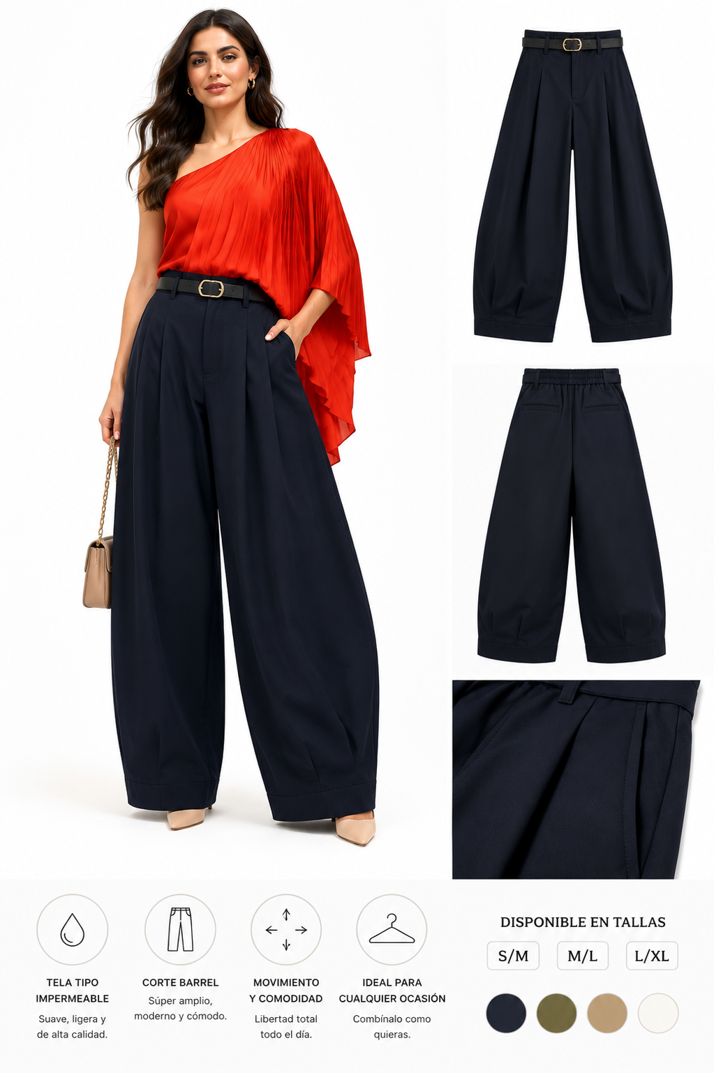 Pantalón Barrel Liso