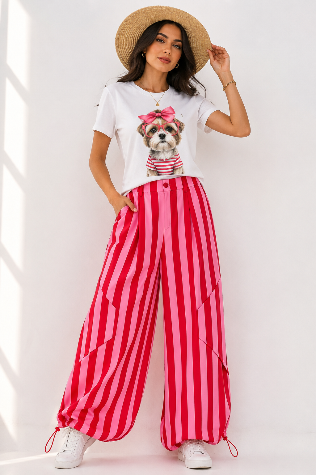 Pantalón de Rayas con Jareta Ajustable