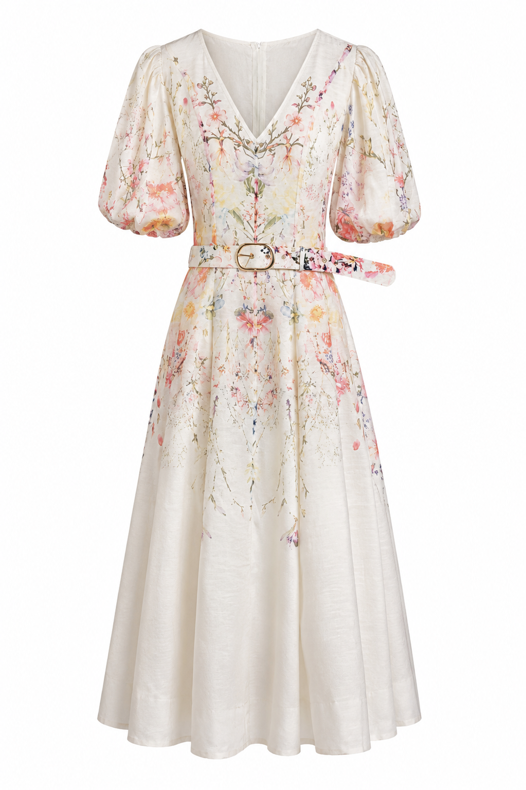 Vestido Floral Perlado con Cinto