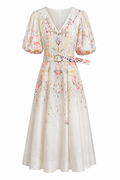 Vestido Floral Perlado con Cinto