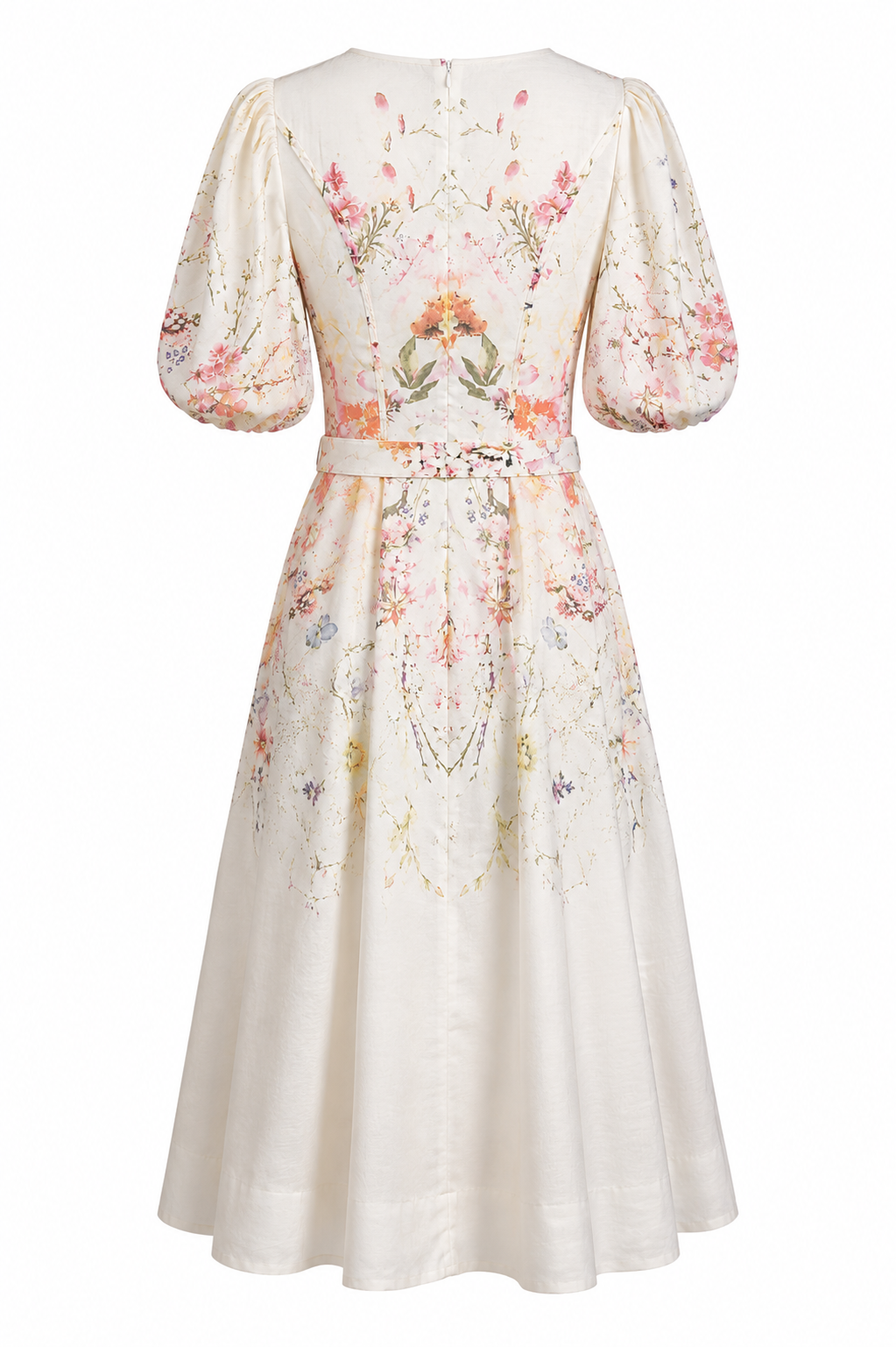 Vestido Floral Perlado con Cinto