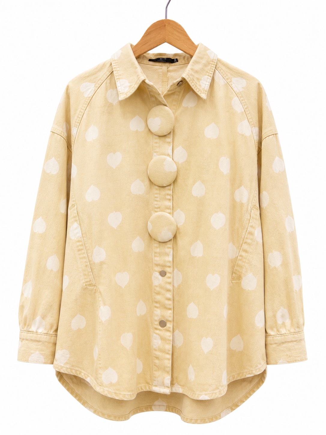 Camisa Denim Corazones Con Botones Jumbo