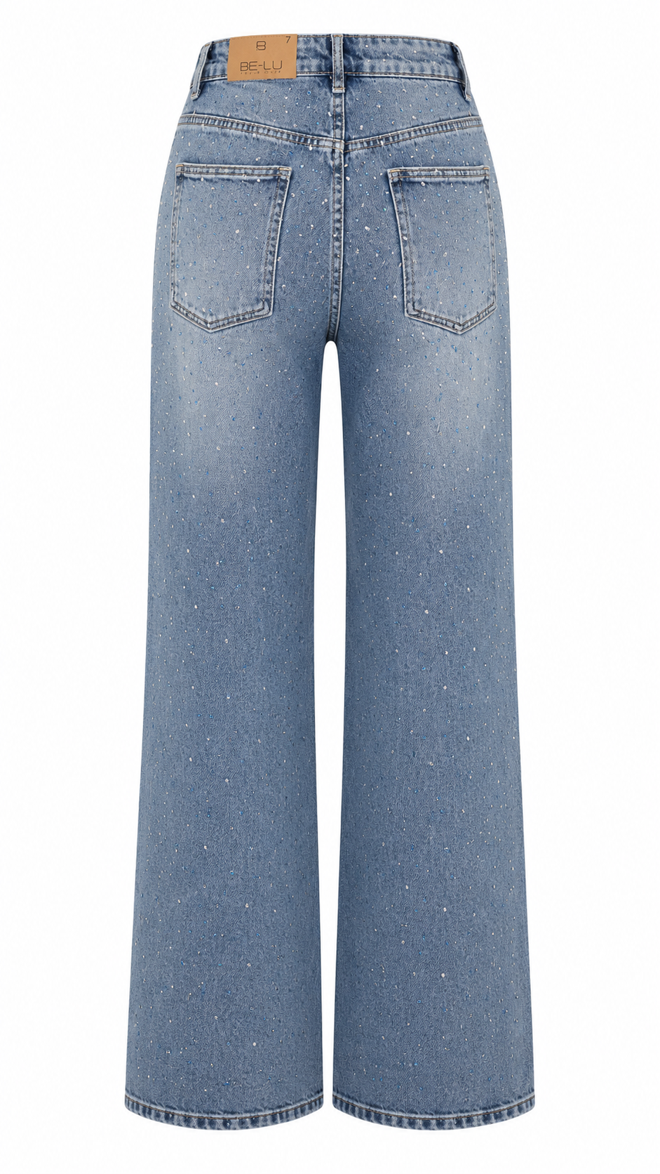 Pantalón Denim con Piedras de Cristal