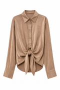 Blusa Satinada con Nudo Frontal