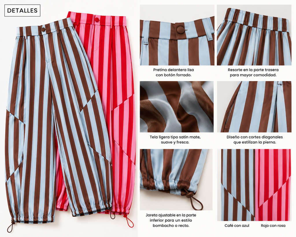 Pantalón de Rayas con Jareta Ajustable