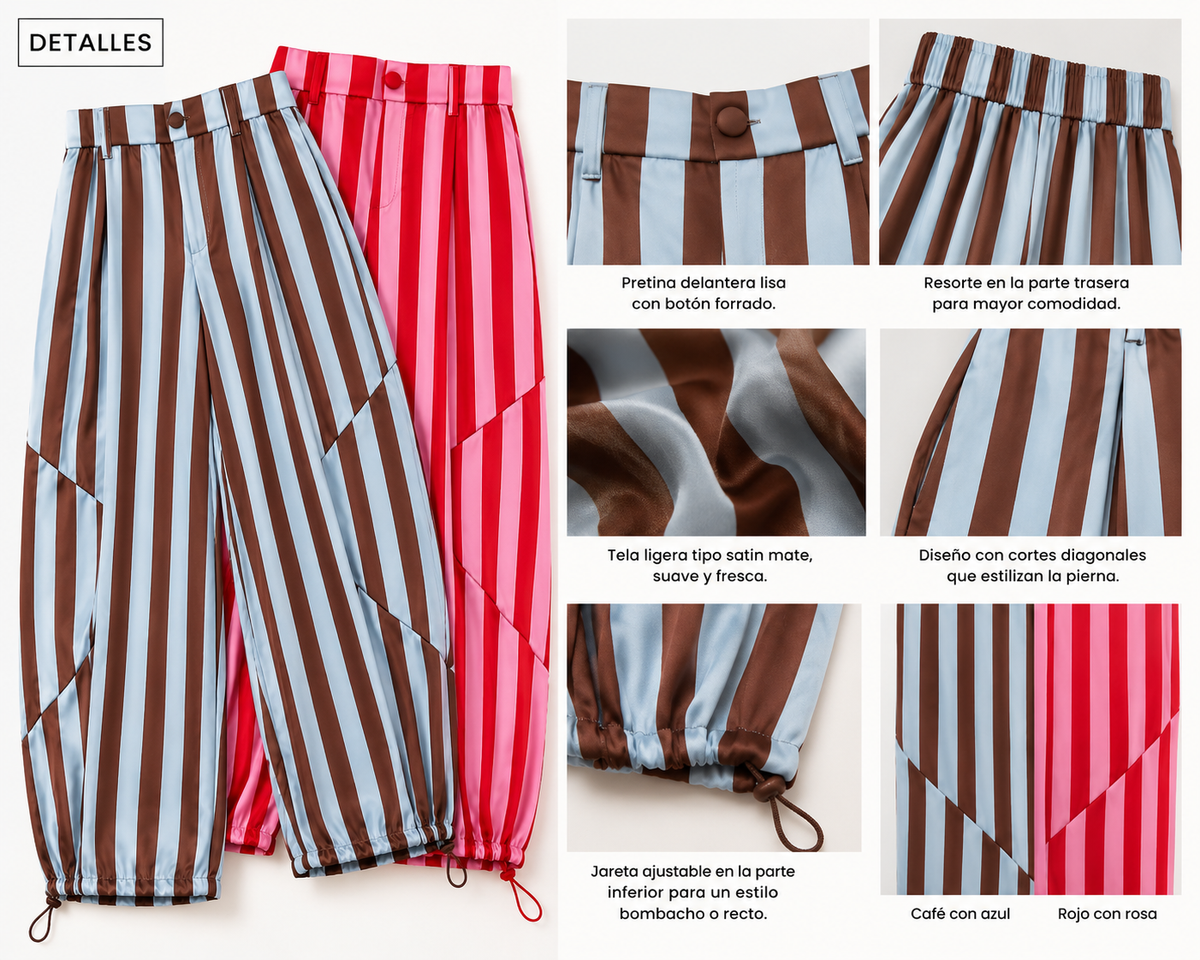 Pantalón de Rayas con Jareta Ajustable